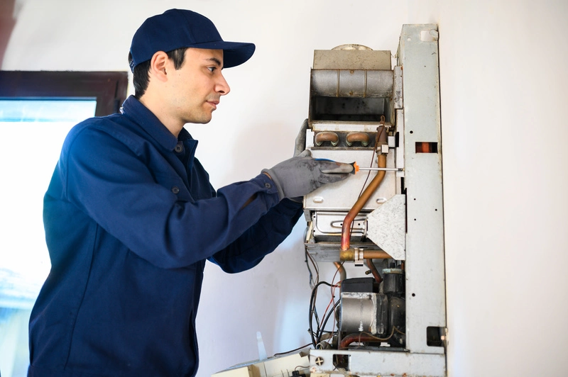 smiling-technician-repairing-hot-water-heater